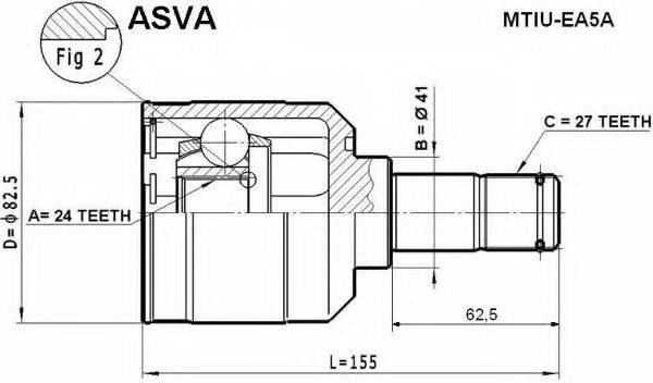 ASVA MTIUEA5A Шарнірний комплект, приводний вал