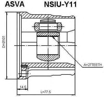 ASVA NSIUY11 Шарнірний комплект, приводний вал