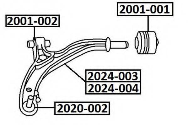 ASVA 2024003 Важіль незалежної підвіски колеса, підвіска колеса