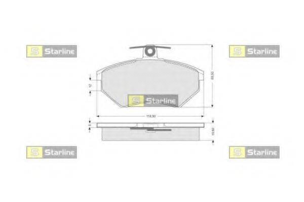 STARLINE BDS052 Комплект гальмівних колодок, дискове гальмо