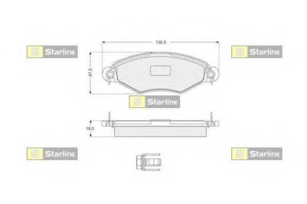 STARLINE BDS060 Комплект гальмівних колодок, дискове гальмо
