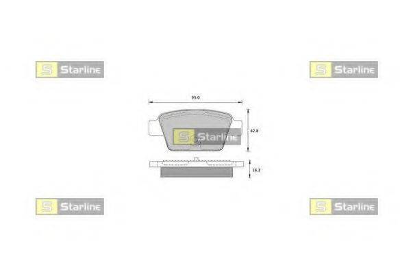 STARLINE BDS836P Комплект гальмівних колодок, дискове гальмо