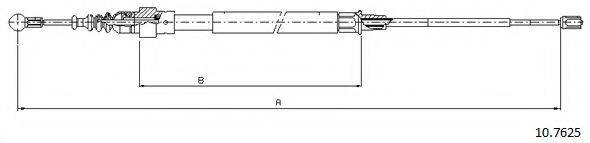 CABOR 107625 Трос, стоянкова гальмівна система