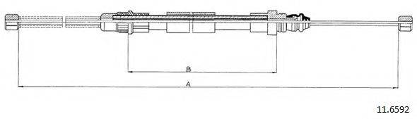 CABOR 116592 Трос, стоянкова гальмівна система