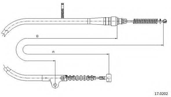 CABOR 170202 Трос, стоянкова гальмівна система
