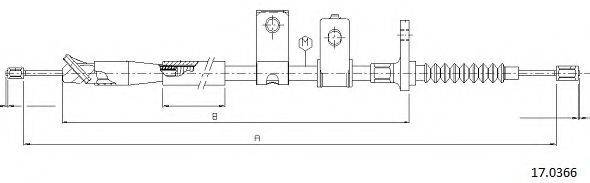 CABOR 170366 Трос, стоянкова гальмівна система