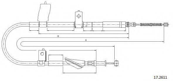 CABOR 172611 Трос, стоянкова гальмівна система