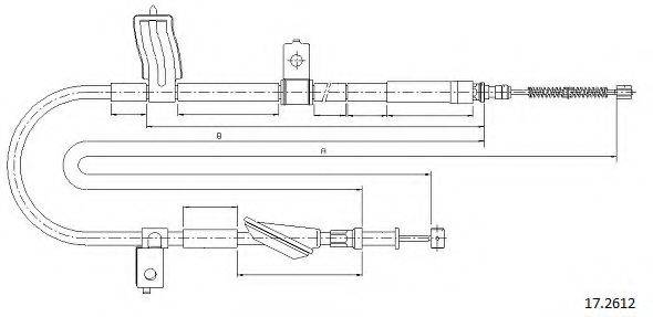 CABOR 172612 Трос, стоянкова гальмівна система