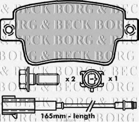 BORG & BECK BBP2274 Комплект гальмівних колодок, дискове гальмо
