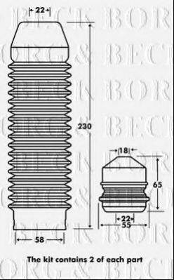 BORG & BECK BPK7078 Пилозахисний комплект, амортизатор