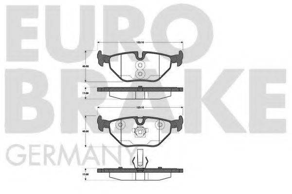 EUROBRAKE 5502221524 Комплект гальмівних колодок, дискове гальмо