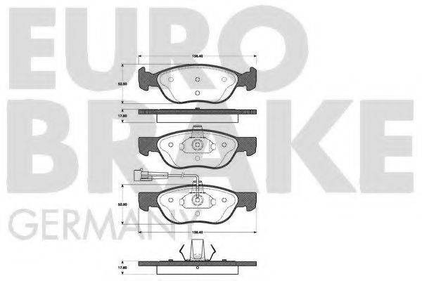 EUROBRAKE 5502222338 Комплект гальмівних колодок, дискове гальмо
