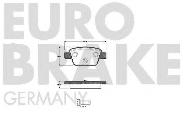 EUROBRAKE 5502222366 Комплект гальмівних колодок, дискове гальмо