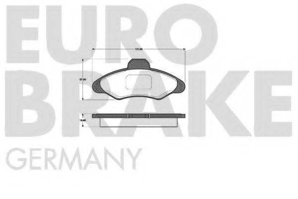 EUROBRAKE 5502222518 Комплект гальмівних колодок, дискове гальмо
