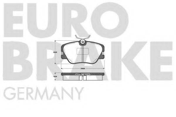 EUROBRAKE 5502223308 Комплект гальмівних колодок, дискове гальмо