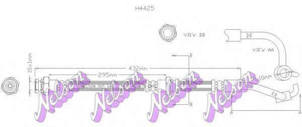 BROVEX-NELSON H4425 Гальмівний шланг