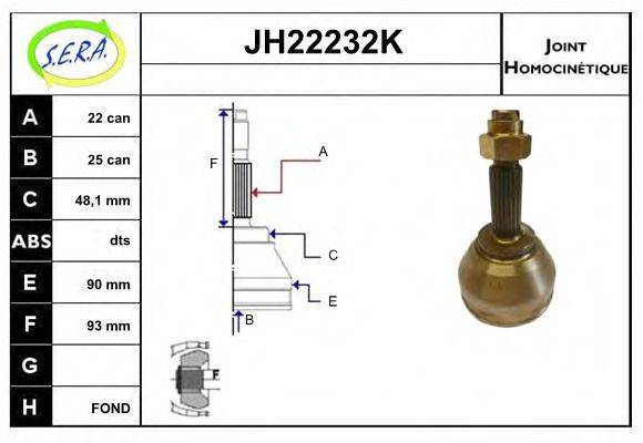 SERA JH22232K Шарнірний комплект, приводний вал