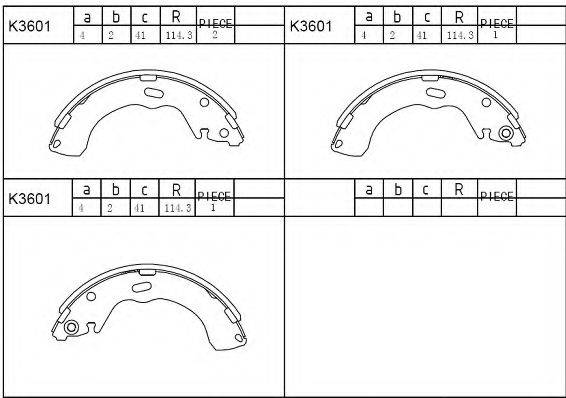 ASIMCO K3601 Комплект гальмівних колодок
