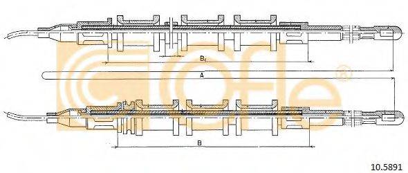 COFLE 105891 Трос, стоянкова гальмівна система