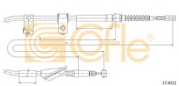 COFLE 174211 Трос, стоянкова гальмівна система