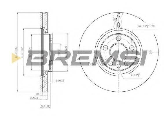 BREMSI DBA760V гальмівний диск
