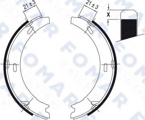 FOMAR FRICTION FO0416 Комплект гальмівних колодок, стоянкова гальмівна система