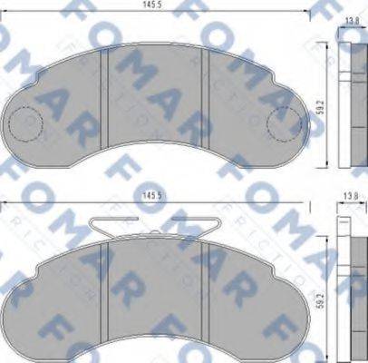 FOMAR FRICTION FO458581 Комплект гальмівних колодок, дискове гальмо