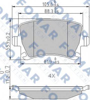 FOMAR FRICTION FO912381 Комплект гальмівних колодок, дискове гальмо