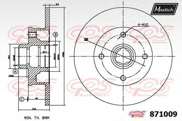 MAXTECH 8710090000 гальмівний диск