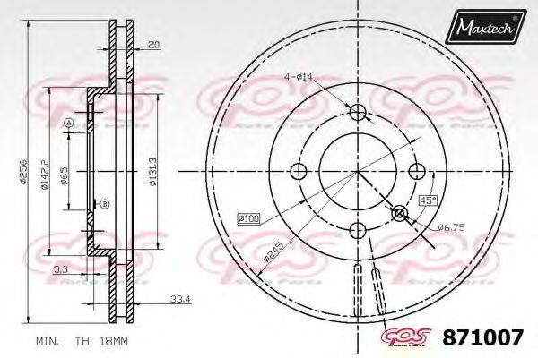 MAXTECH 8710070000 гальмівний диск