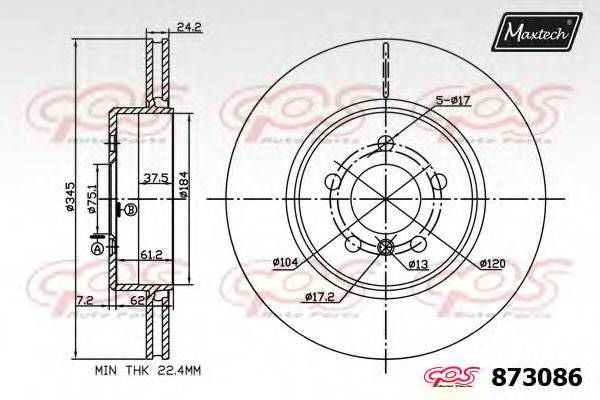 MAXTECH 8730866060 гальмівний диск