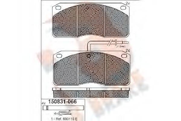 R BRAKE RB0831 Комплект гальмівних колодок, дискове гальмо