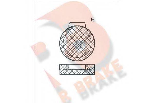 R BRAKE RB0202 Комплект гальмівних колодок, дискове гальмо