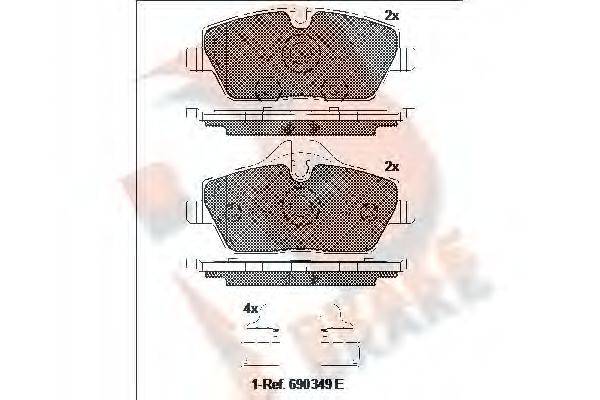R BRAKE RB1662200 Комплект гальмівних колодок, дискове гальмо