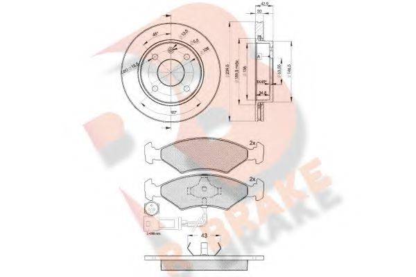 R BRAKE 3R04101064 Комплект гальм, дисковий гальмівний механізм