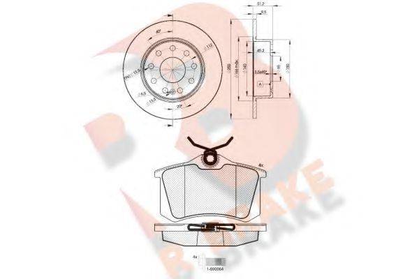 R BRAKE 3R06975616 Комплект гальм, дисковий гальмівний механізм