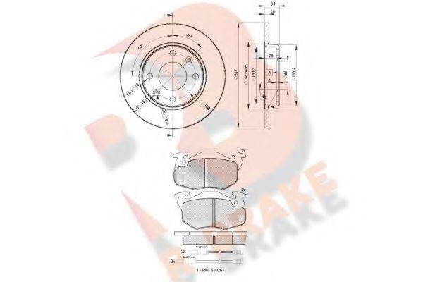 R BRAKE 3R08644689 Комплект гальм, дисковий гальмівний механізм