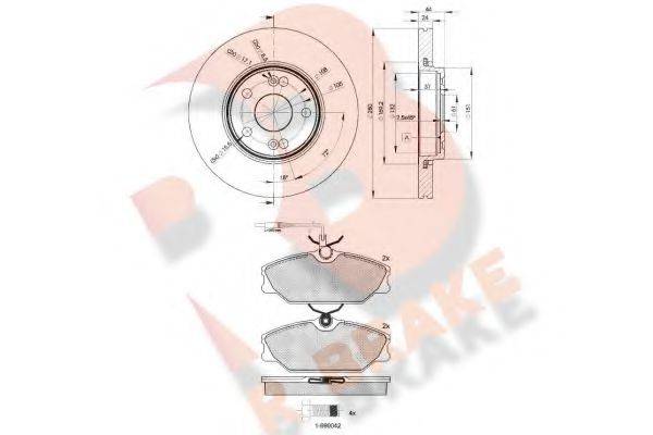R BRAKE 3R09306198 Комплект гальм, дисковий гальмівний механізм