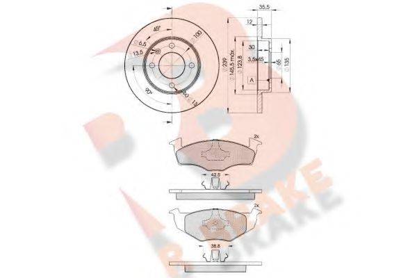 R BRAKE 3R11783300 Комплект гальм, дисковий гальмівний механізм