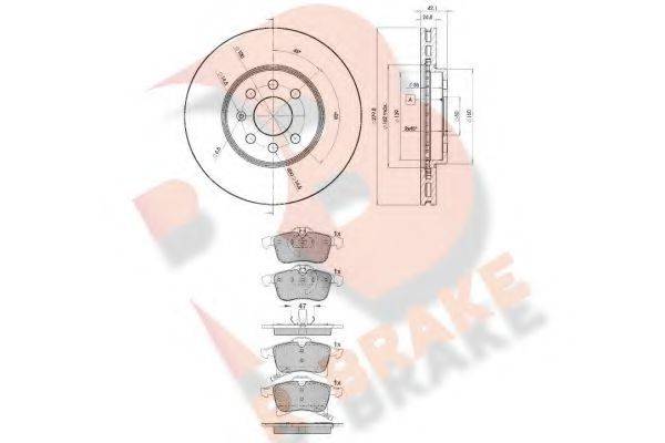 R BRAKE 3R15929001 Комплект гальм, дисковий гальмівний механізм