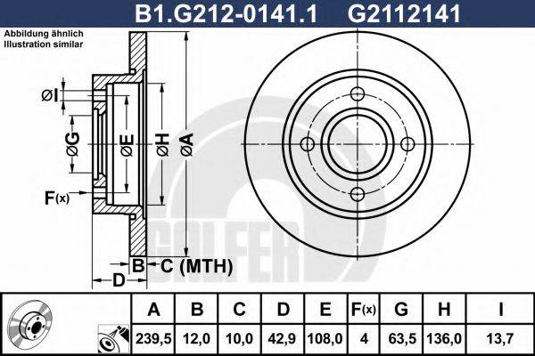 GALFER B1G21201411 гальмівний диск