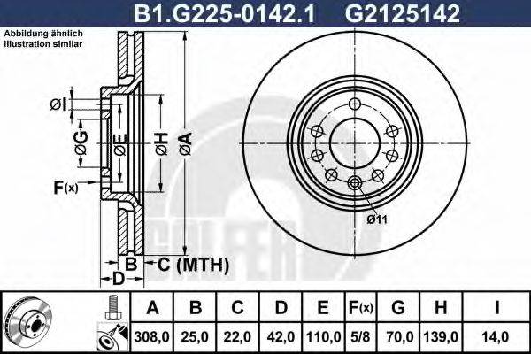GALFER B1G22501421 гальмівний диск