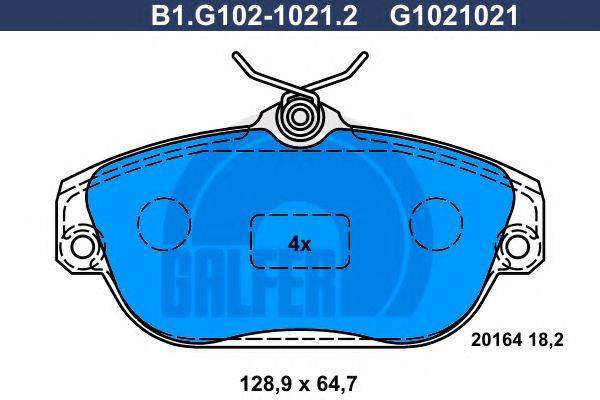 GALFER B1G10210212 Комплект гальмівних колодок, дискове гальмо