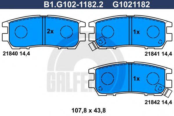GALFER B1G10211822 Комплект гальмівних колодок, дискове гальмо