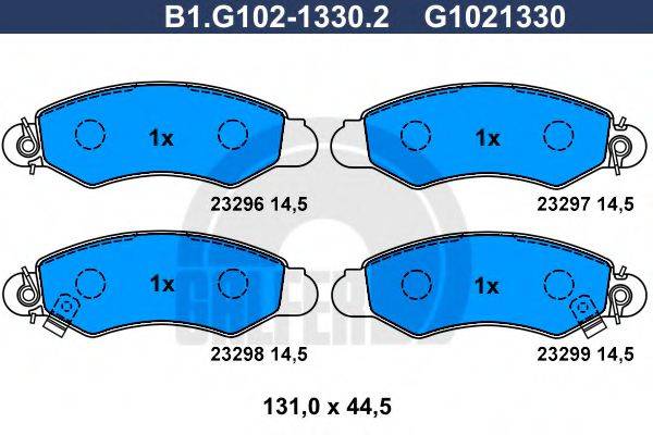 GALFER B1G10213302 Комплект гальмівних колодок, дискове гальмо
