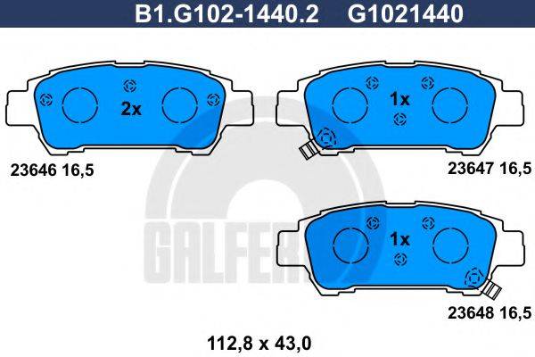 GALFER B1G10214402 Комплект гальмівних колодок, дискове гальмо