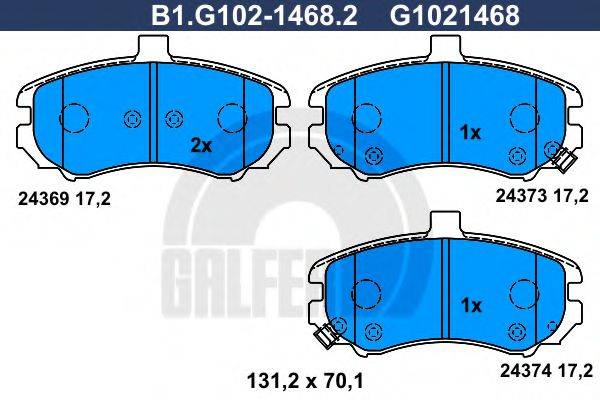 GALFER B1G10214682 Комплект гальмівних колодок, дискове гальмо