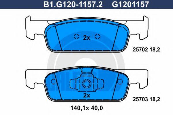 GALFER B1G12011572 Комплект гальмівних колодок, дискове гальмо