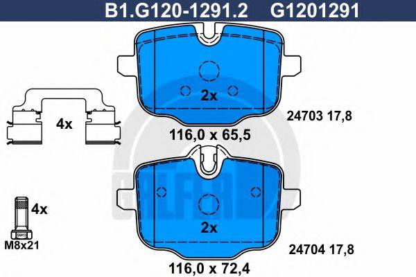GALFER B1G12012912 Комплект гальмівних колодок, дискове гальмо