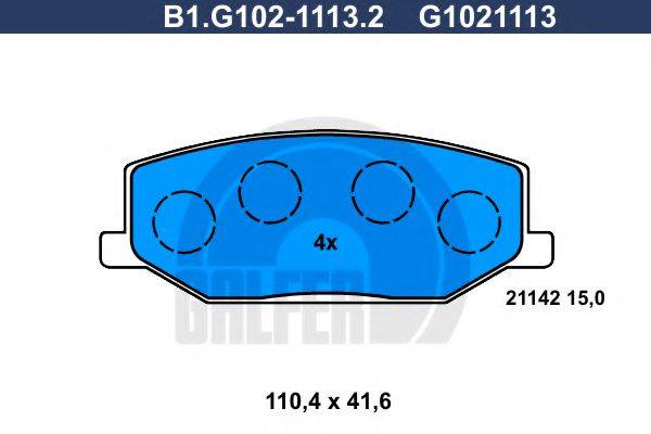 GALFER B1G10211132 Комплект гальмівних колодок, дискове гальмо